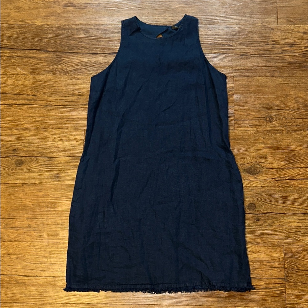 TOMMY BAHAMA Women's Two Palms Linen Sleeveless Dress Dark Navy